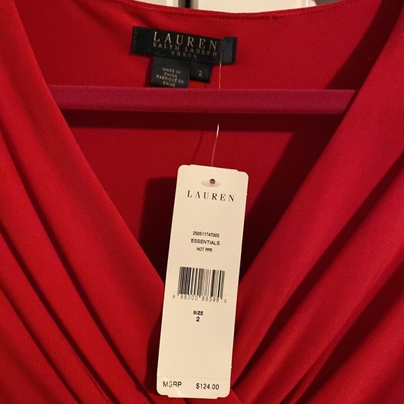 Lauren Ralph Lauren Red Cocktail Dress Size 2 - Picture 2 of 5